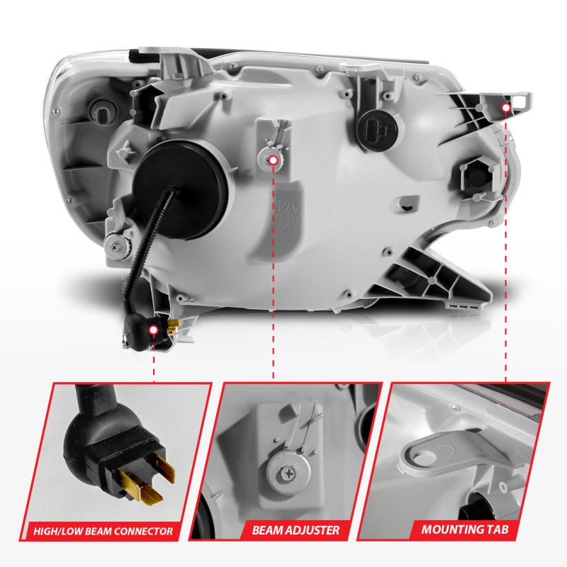 ANZO 12-15 Toyota Tacoma Projector Headlights - w/ Light Bar Switchback Chrome Housing 111557 111557 User 4
