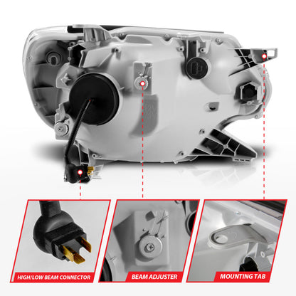 ANZO 12-15 Toyota Tacoma Projector Headlights - w/ Light Bar Switchback Chrome Housing 111557 111557 User 4
