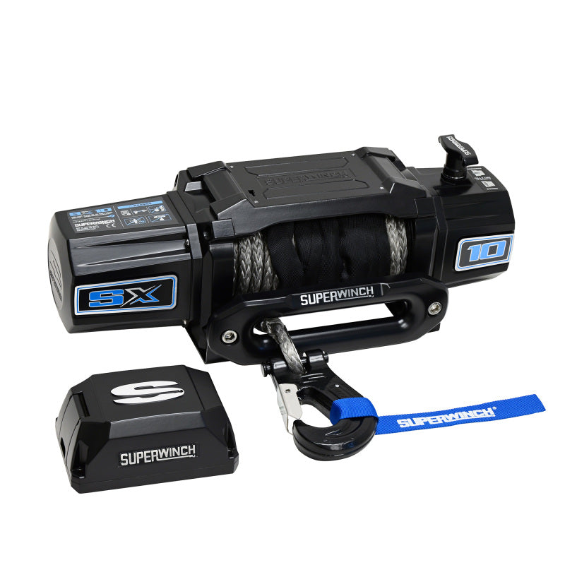 Superwinch 10000 LBS 12V DC 3/8in x 80ft Synthetic Rope SX10SR Winch - Semi Gloss Black 1710204 1710204 User 1