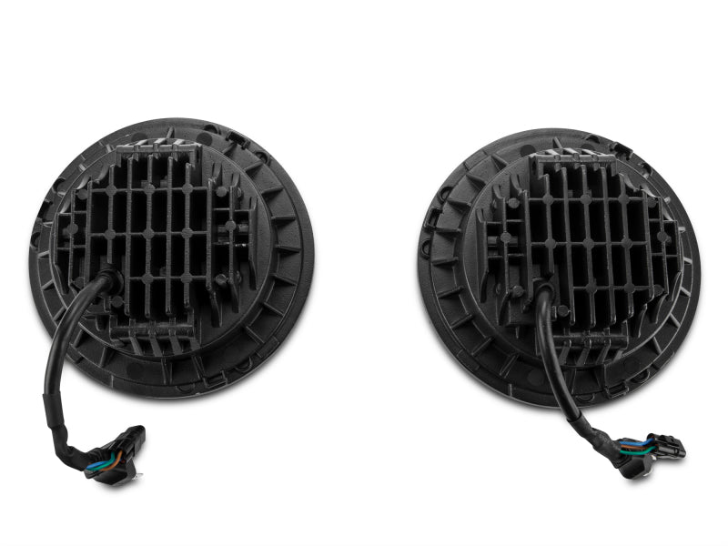 Raxiom 97-18 Jeep Wrangler TJ/JK Axial Halo Headlights w/ DRL Amber Signals- Blk Hsng (Clear Lens) J108037 J108037 Photo - Close Up