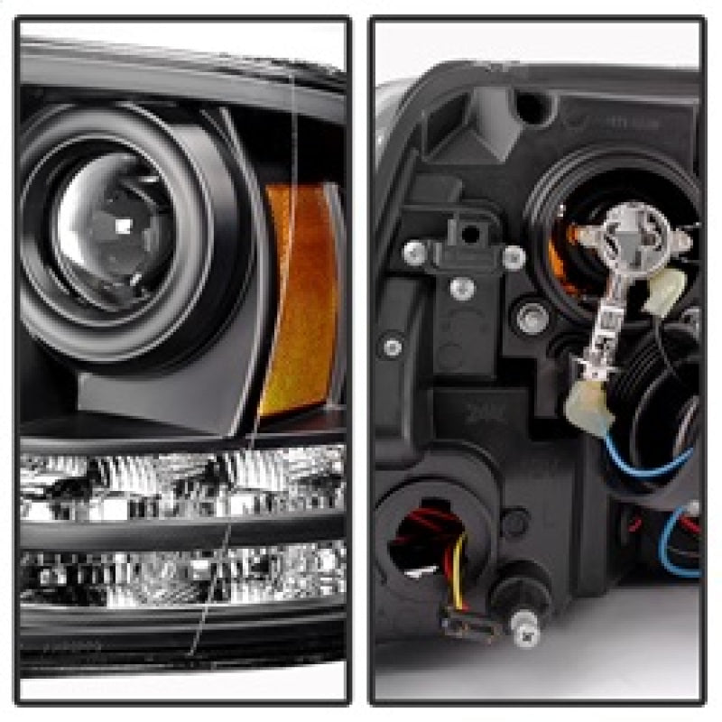 Spyder Dodge Ram 09-12 Projector Headlights Light Bar DRL Black PRO-YD-DR09-LBDRL-BK 5081001 5081001 Photo - Unmounted
