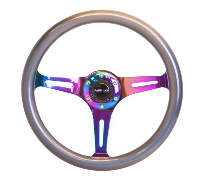 NRG Chameleon Classic Wood Grain Wheel- 350mm 3 Neochrome Spokes ST-015MC-CN Photo - Primary