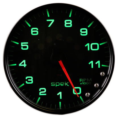 Autometer Spek-Pro Gauge Tachometer 5in 11K Rpm W/Shift Light & Peak Mem Black/Black P23932 P23932 User 2