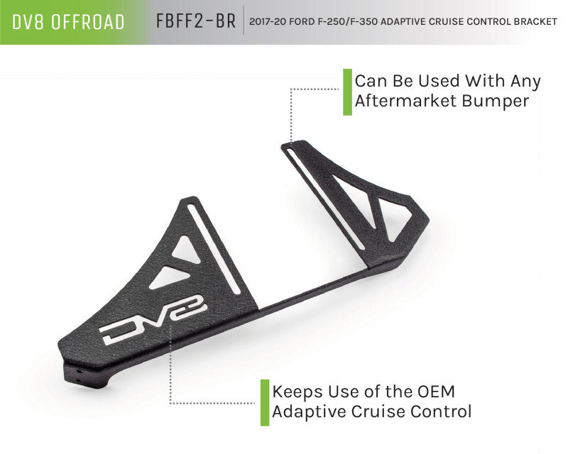 DV8 Offroad 2017+ Ford F/250/350 Adaptive Cruise Control Relocation Bracket FBFF2-BR FBFF2-BR Product Brochure - a specific brochure describing a Product