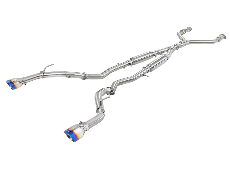 aFe Takeda 2.5in 304 SS Cat-Back Exhaust System w/ Blue Flame Tips 16-18 Infiniti Q50 V6-3.0L (tt) 49-36132NM-L 49-36132NM-L Photo - Primary
