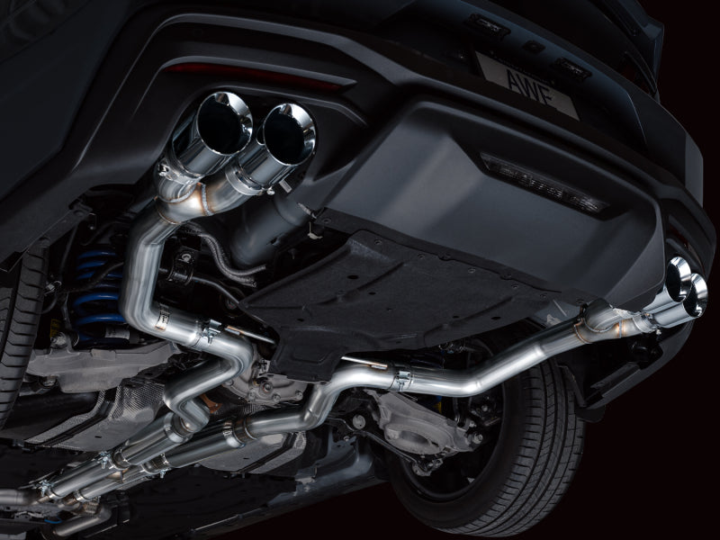AWE Tuning AWE 2024 Ford Mustang GT Fastback S650 RWD Track Edition Catback Exhaust w/ Quad Chrome Silver Tips 3020-42650 3020-42650 Photo - Mounted