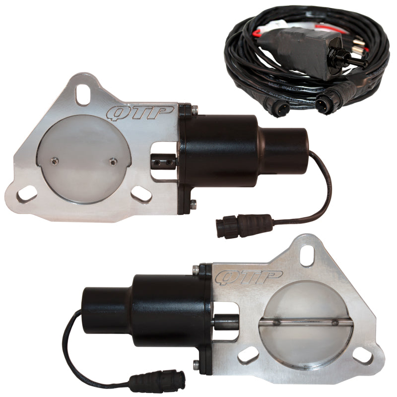 QTP 3in Bolt-On QTEC Dual Electric Cutout Valves - Pair QTEC60 QTEC60 Photo - Primary