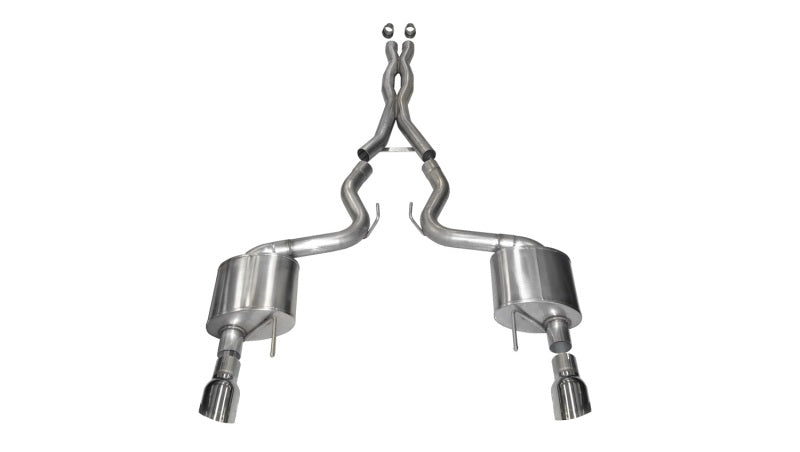 Corsa Performance 2015 Ford Mustang GT 5.0 3" Cat Back Exhaust, Polish Dual 4.5 14328 Photo - Primary