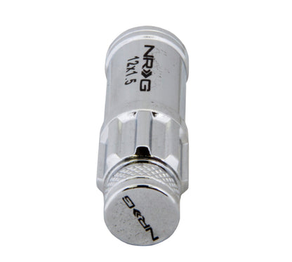 NRG M12 x 1.5 New Steel Lug Nut w/ Dust Cap Cover Set 21 Pc Silver w/ Lock LN-LS700SL-21 Photo - Primary
