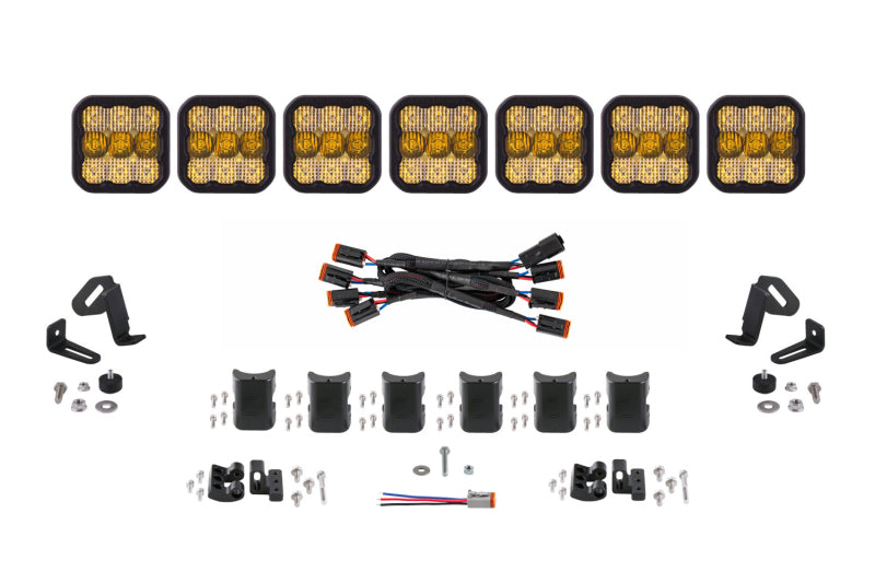 Diode Dynamics SS5 Sport Universal CrossLink 7-Pod Lightbar - Yellow Combo DD6801 DD6801 Photo - Primary