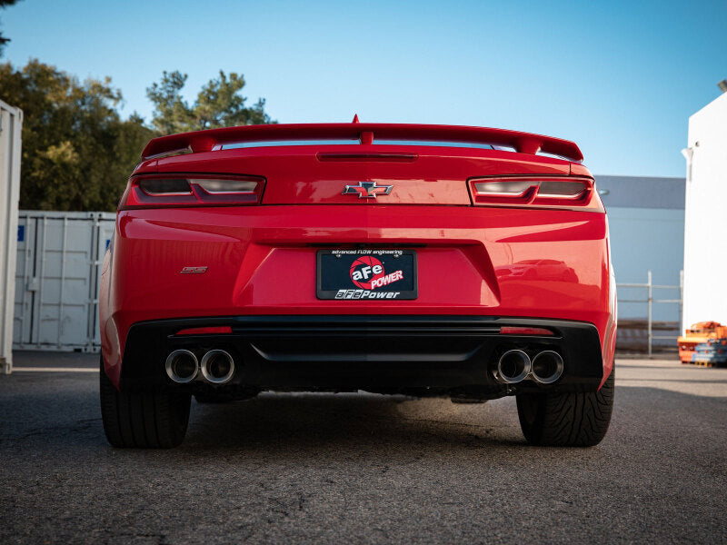 aFe POWER MACH Force-Xp 3in Axle-Back Exhaust 16-20 Chevy Camaro SS V8 6.2L w/o Mufflers - Polished 49-44119NM-P 49-44119NM-P Photo - Mounted
