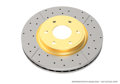 DBA 07-09 Lexus RX350/RX450 Front Drilled & Slotted Street Series Rotors (w/Gold Hat) DBA2739X