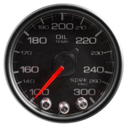 Autometer Spek-Pro Gauge Oil Temp 2 1/16in 300f Stepper Motor W/Peak & Warn Blk/Blk P32232 P32232 User 2