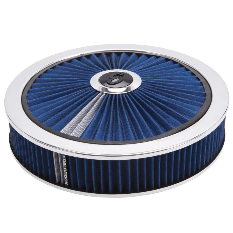 Edelbrock Air Cleaner, Pro-Flo High-Flow Series, Round, Filtered Top, Blue Cloth 43661 Photo - Primary