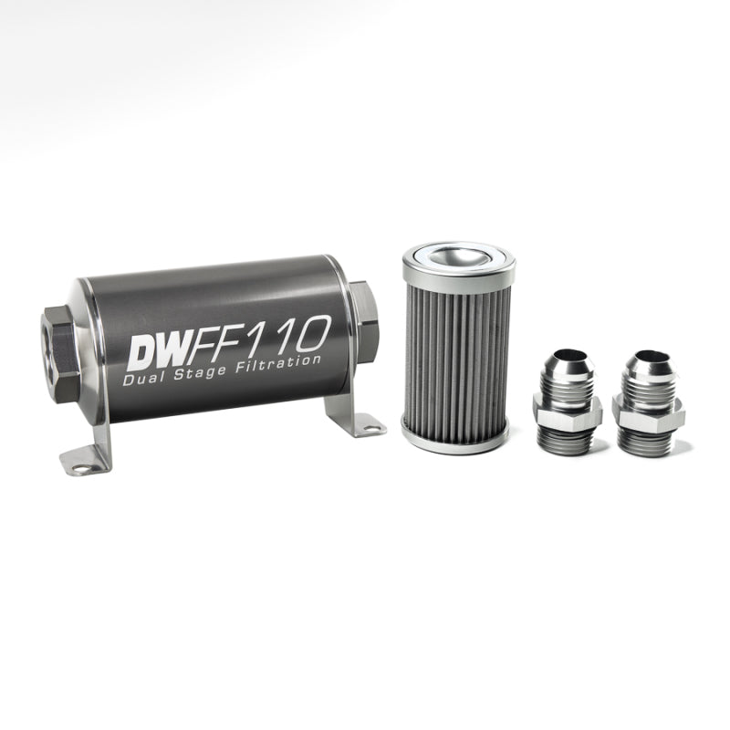 DeatschWerks '-10AN, 40 micron, 110mm In-line fuel filter kit 8-03-110-040K-10 Photo - Primary