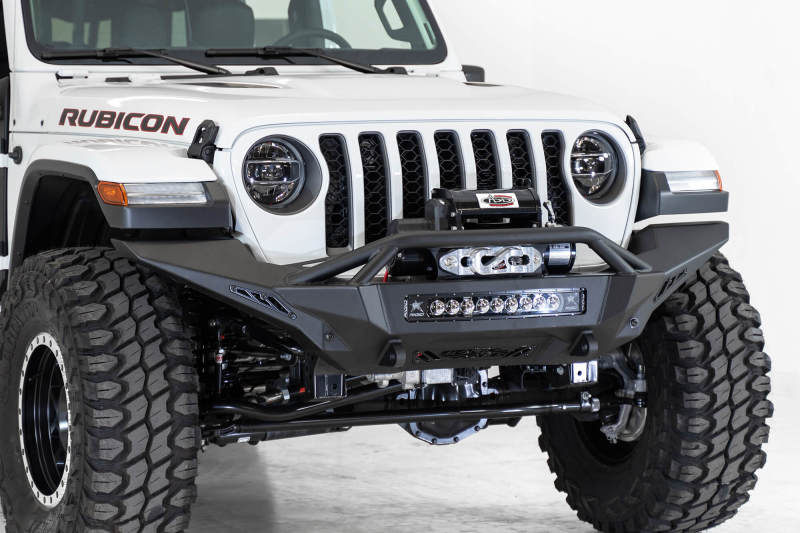 Addictive Desert Designs 2020 Jeep Gladiator JT Stealth Fighter Front Bump w/ Top Hoop & Winch Mount F961692080103 F961692080103 Photo - Primary