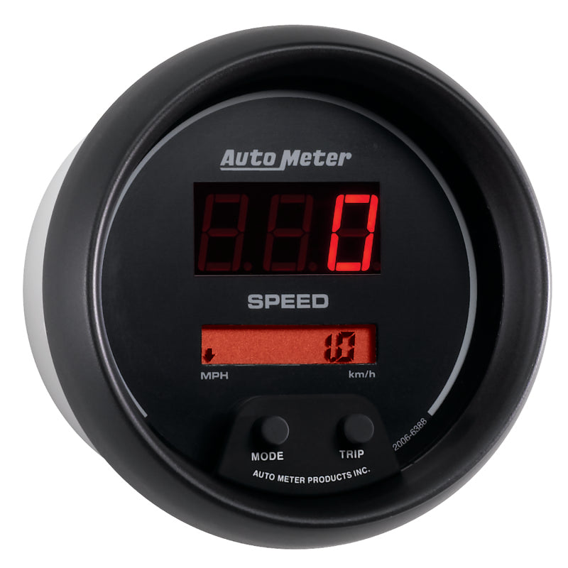 Autometer 3-3/8" Speedometer, 0-260 Mph/0-260 Km/H, Sport-Comp Digital 6388 User 3