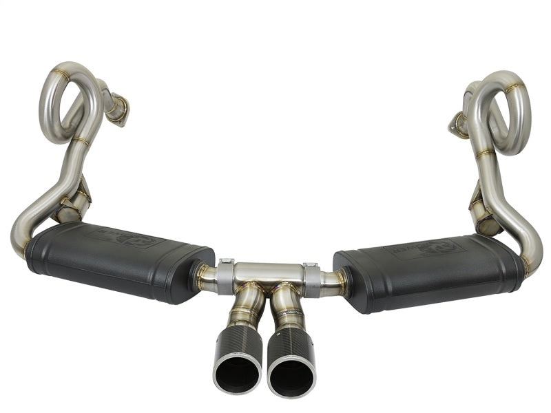 aFe MACHForce-Xp 2in 304 SS Cat-Back Exhaust w/Carbon Fiber Tips 13-16 Porsche Boxster 2.7L/3.4L 49-36415-C 49-36415-C Photo - Unmounted