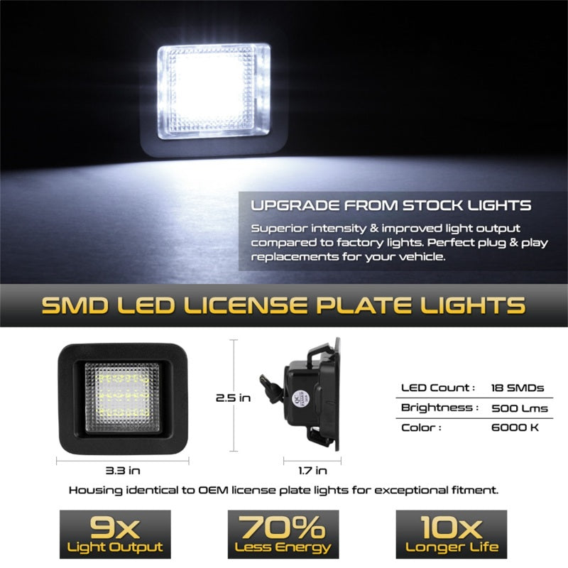 SPYDER Xtune 05-18 Ford F150 T10 Connector LED License Plate Bulb Assembly White 5500K LAC-LP-FF15015 -Pair 9045158 9045158 Photo - Unmounted
