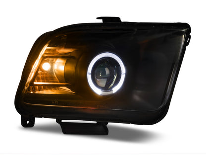 Raxiom 05-09 Ford Mustang Halogen 2010 Style LED Halo Headlights-Blk Hsng(Clear Lens/Excludes GT500) 101682 101682 Photo - Close Up