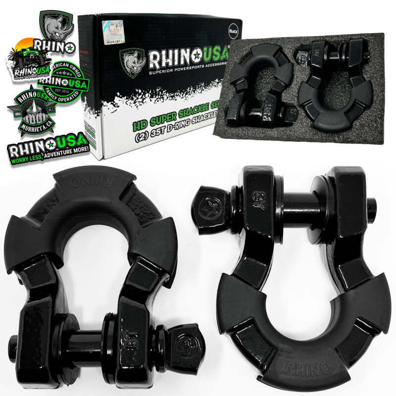 Rhino USA 8T Super Shackle 2-Pack (Black) SUPERSHACK-BLK SUPERSHACK-BLK Photo - Primary