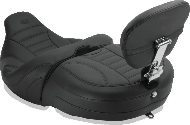 Mustang Motorcycle Mustang 15-21 Harley Freewheeler Std Touring Deluxe 1PC Seat w/Driver and Passenger Backrest - Black 79595 79595 User 1