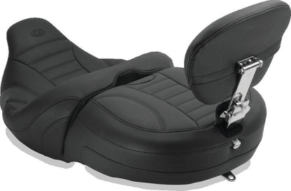 Mustang Motorcycle Mustang 15-21 Harley Freewheeler Std Touring Deluxe 1PC Seat w/Driver and Passenger Backrest - Black 79595 79595 User 1