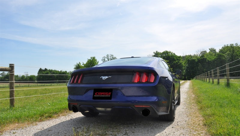Corsa Performance 15-16 Ford Mustang Eco Boost 2.3T Sport 3in Cat-Back 14343BLK Photo - Mounted