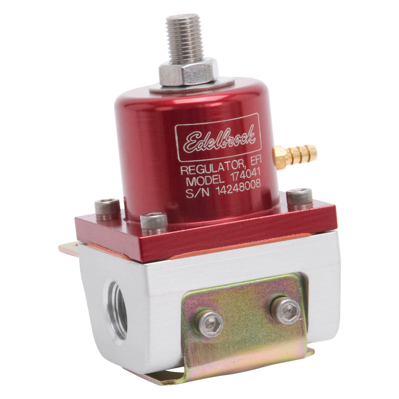 Edelbrock Fuel Pressure Regulator EFI 180 GPH 35-90 PSI -6 In/Out -6 Return Red/Clear 174041 174041 Photo - out of package