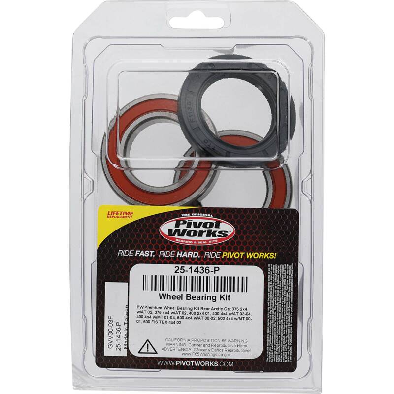 Pivot Works Arctic Cat Wheel Bearing Kit Premium Bearings 25-1436-P 25-1436-P Photo - Primary
