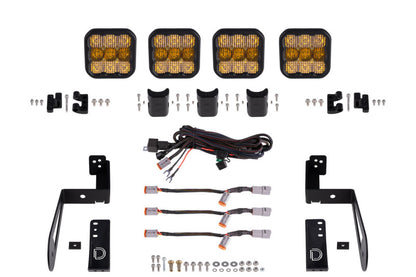 Diode Dynamics Jeep JK SS5 4-Pod CrossLink Grille Lightbar Kit Sport - Yellow Combo DD7230 DD7230 Photo - Primary
