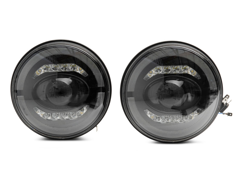 Raxiom 07-18 Jeep Wrangler JK Axial Series LED Headlights- Black Housing (Clear Lens) J132813 J132813 Photo - Close Up