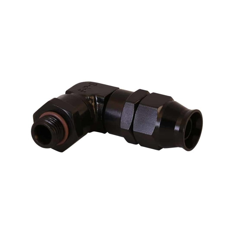 Aeromotive PTFE Hose End - AN-06 to AN-08 Hose - 90 Deg - Black Anodized 15736 15736 Photo - Primary