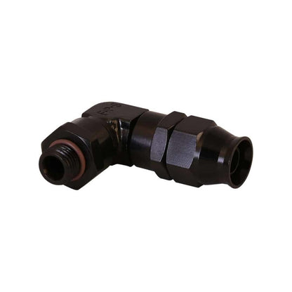 Aeromotive PTFE Hose End - AN-06 to AN-08 Hose - 90 Deg - Black Anodized 15736 15736 Photo - Primary