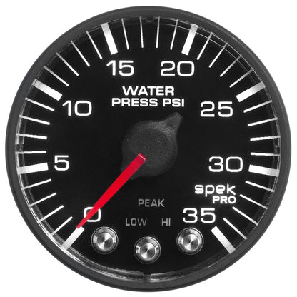Autometer Spek-Pro Black Series; Water Pressure Gauge; Elect P343328 User 1