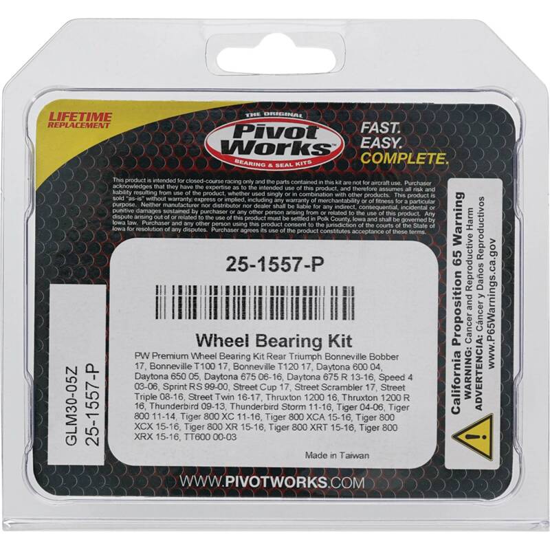 Pivot Works Triumph Wheel Bearing Kit Premium Bearings 25-1557-P 25-1557-P Photo - Primary