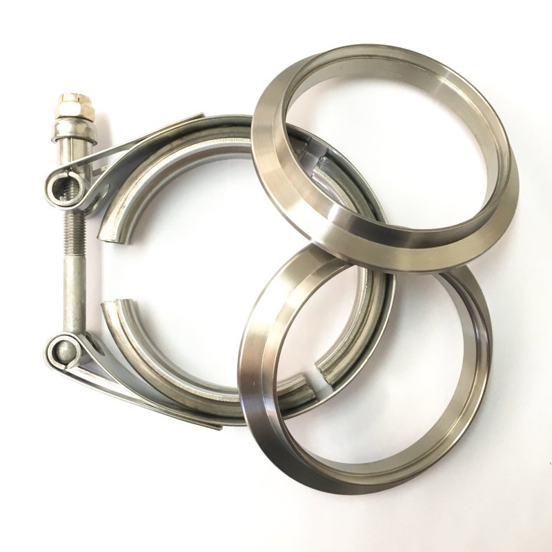Ticon Industries 3.0in Titanium V-Band Clamp Assembly (2 Flanges/1 Clamp) 103-07610-0002 103-07610-0002 Photo - Primary