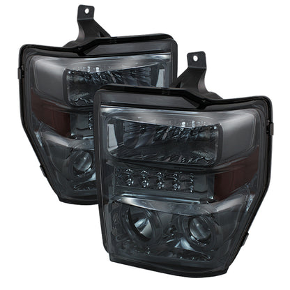 SPYDER Xtune Ford F250/350/450 Super Duty 08-10 Projector Headlights LED Halo Smoke PRO-JH-FS08-LED-SM 5076281 5076281 Photo - Primary