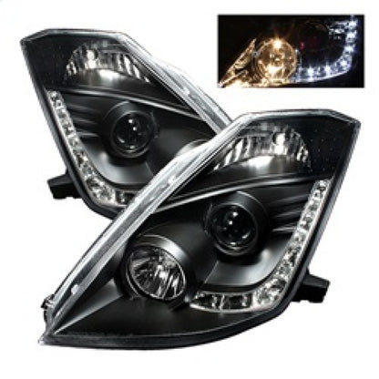Spyder Nissan 350Z 03-05 Projector Headlights Halogen Model Only - DRL Black PRO-YD-N350Z02-DRL-BK 5064738 5064738 Photo - Primary