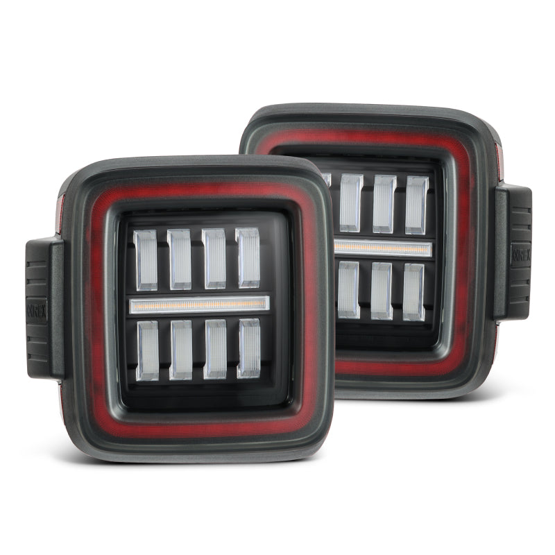 AlphaRex 18-23 Jeep Wrangler JL NOVA Prismatic LED Taillights Black-Red 602020 602020 Photo - Primary