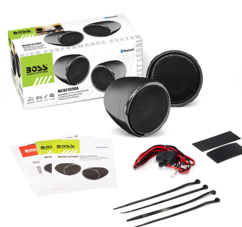 Boss Audio Systems Motorcycle Bluetooth Amplified 3in Speakers MCBC425BA MCBC425BA User 1