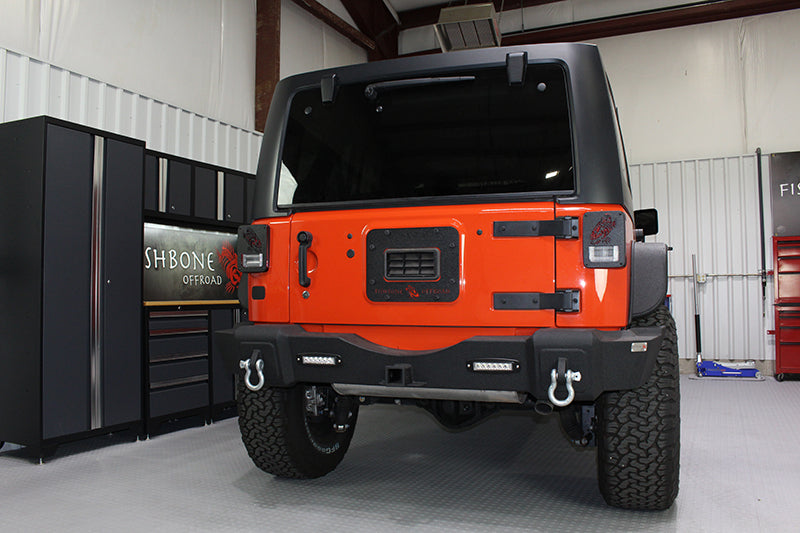 Fishbone Offroad 07-18 Jeep Wrangler JK - Black Textured Powdercoat Tail Light Covers FB31043 FB31043 Photo - lifestyle view