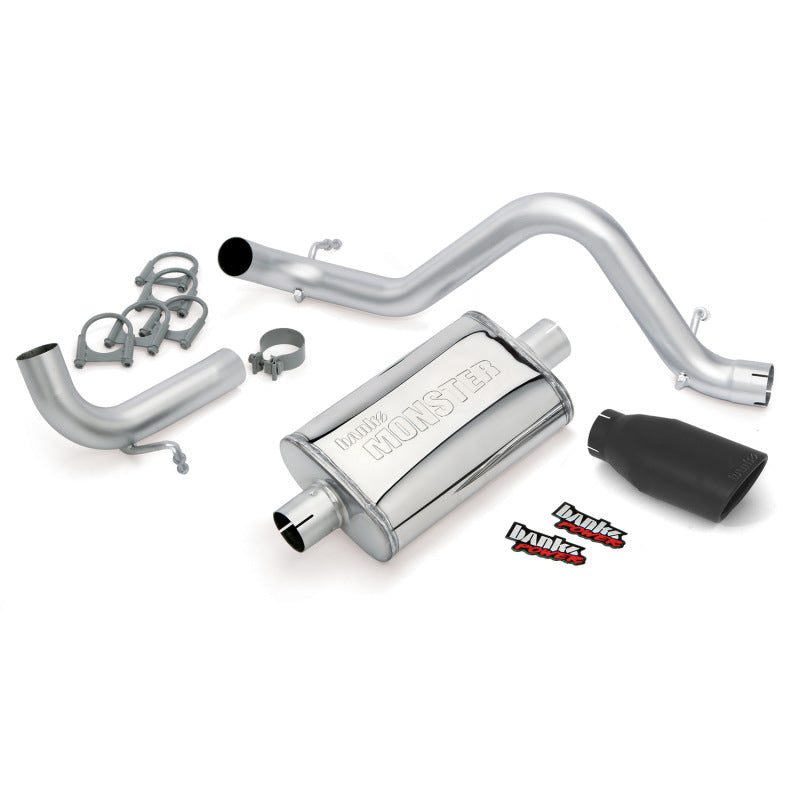 Banks Power 12-15 Jeep 3.6L Wrangler (All) - 2dr Monster Exh Sys - SS Single Exh w/ Black Tip 51342-B 51342-B Photo - Primary