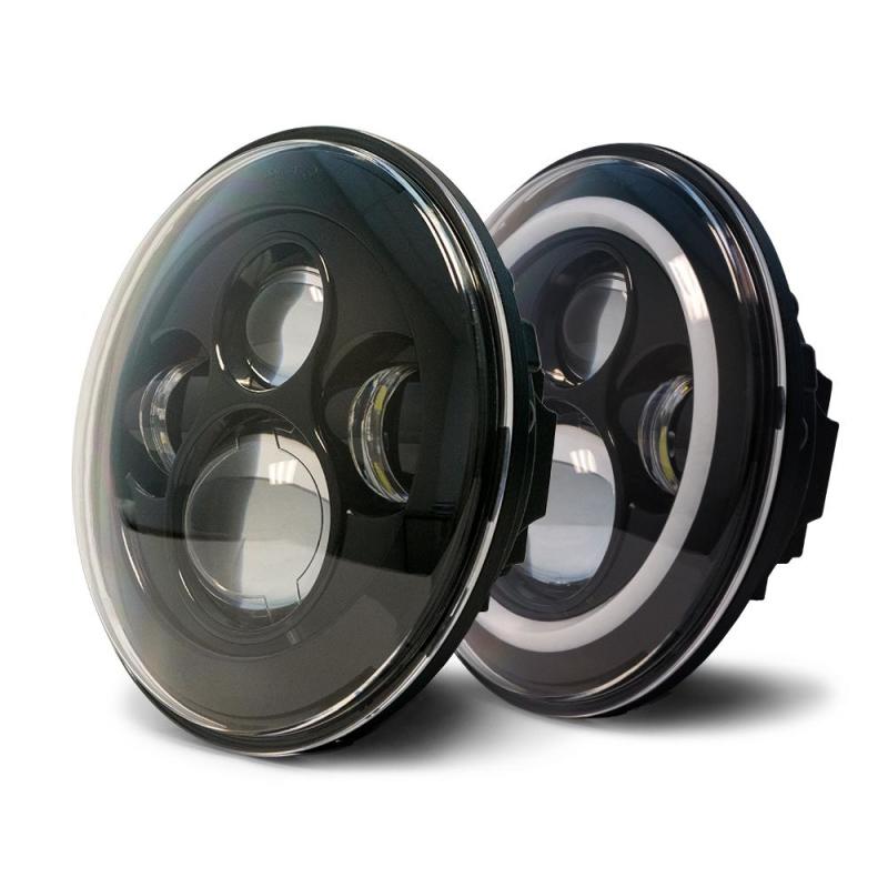 DV8 Offroad 07-18 Jeep Wrangler JK LED Projector Headlights w/ Angel Eyes HL7JK-02 HL7JK-02 Photo - Primary