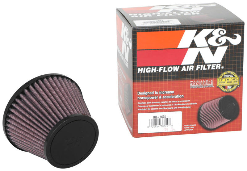 K&N Engineering K&N Universal Clamp-On Air Filter 2.375in Flg ID x 5.21875in B OD x 3.5in T OD x 3.75in H RU-1624 RU-1624 Photo - out of package