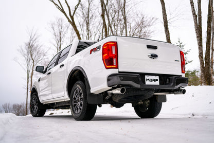 MBRP 19-20 Ford Ranger 2.3L 3in Dual Split Rear Outlet 4in OD Tips Black Coated Cat Back Exhaust S5223BLK S5223BLK Photo - lifestyle view