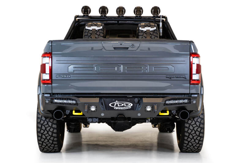 Addictive Desert Designs 21-22 Ford Raptor HoneyBadger Rear Bumper R210151430103 R210151430103 Photo - Mounted