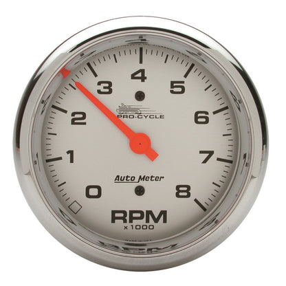 Autometer Pro-Cycle Gauge Tach 3 3/4in 8K Rpm 2&4 Cylinder Silver 19302 19302 Photo - Primary