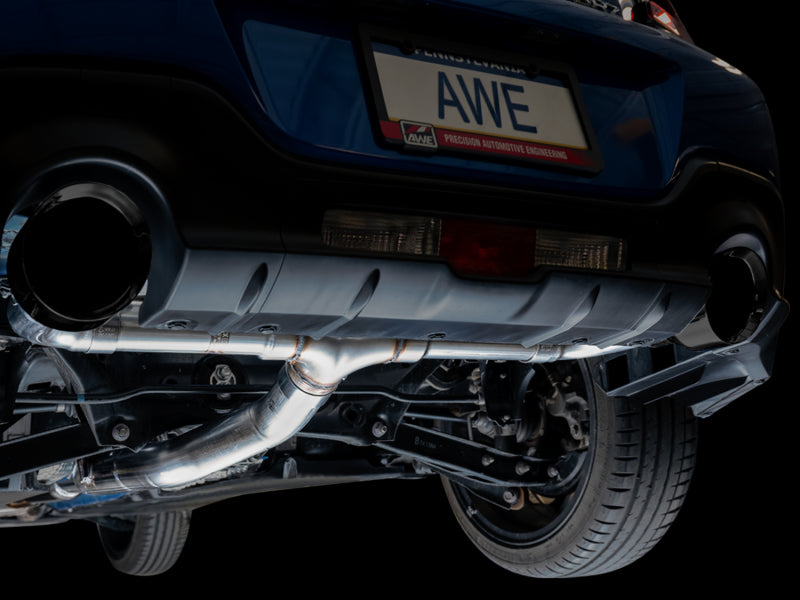 AWE Tuning AWE Subaru BRZ / Toyota GR86 / Toyota 86 Track Edition Cat-Back Exhaust- Diamond Black Tips 3020-33279 3020-33279 Photo - Mounted
