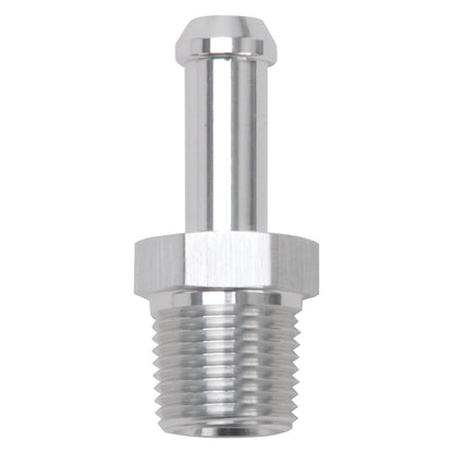 Edelbrock Hose End, Straight, 3/8" NPT to 3/8" Barb, Clear Anodize 8118 Photo - Primary